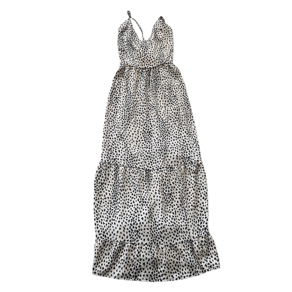 Cupshe Ayana Lace-up Backless Maxi Slip Dress - Leopard Print - NWT - Size XL - Picture 4 of 7